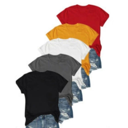 👕⏰ 57% OFF LIMITED TIME! 5-Pack Solid Color Cotton T-Shirts – Premium Basics, Comfort Fit & Wardrobe Essentials 🧺