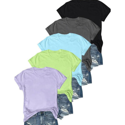 👕⏰ 57% OFF LIMITED TIME! 5-Pack Solid Color Cotton T-Shirts – Premium Basics, Comfort Fit & Wardrobe Essentials 🧺