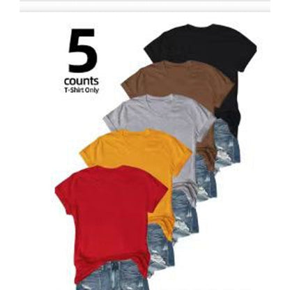 👕⏰ 57% OFF LIMITED TIME! 5-Pack Solid Color Cotton T-Shirts – Premium Basics, Comfort Fit & Wardrobe Essentials 🧺