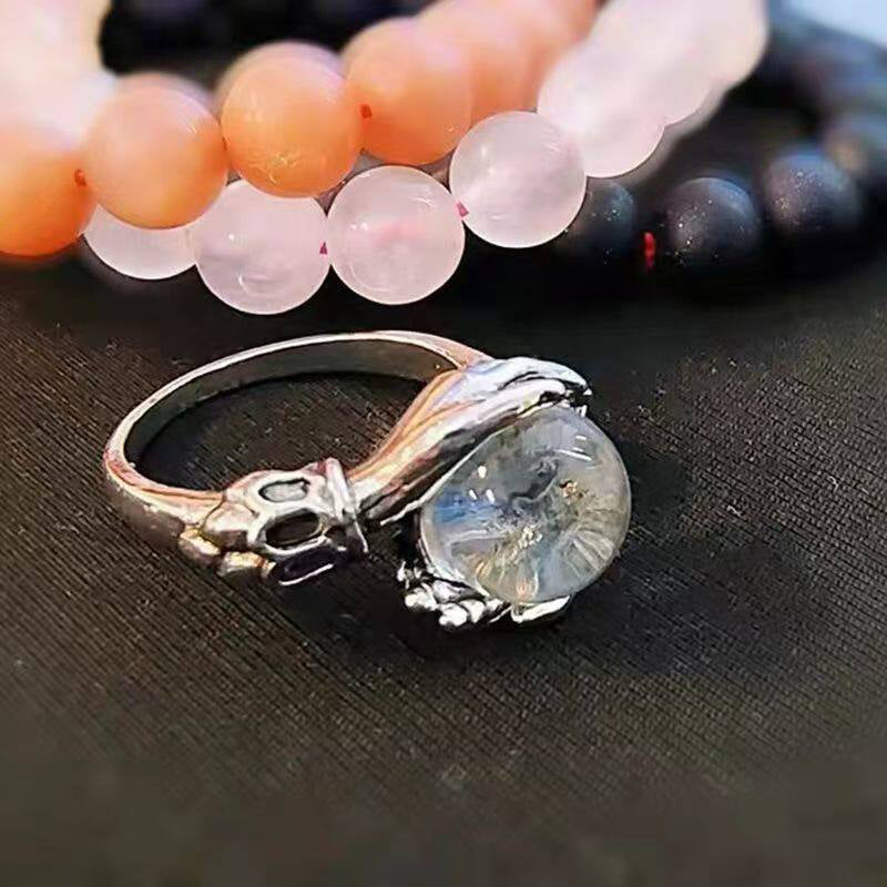 💍 50% OFF NOW! 🔮 Gothic Crystal Ball Hand Ring – Adjustable fit, sparkling gem & vintage vibes – perfect for witchy style, costumes or everyday edgy accessorizing 🖤