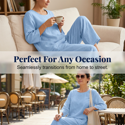 📢📢50% OFF !! ⏰Casual Loose Fit Tunic Top and Wide Leg Pants Set