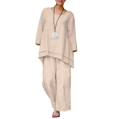 📢📢50% OFF !! ⏰Casual Loose Fit Tunic Top and Wide Leg Pants Set