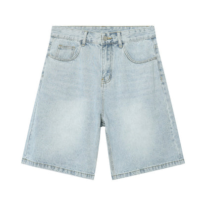 🩳 50% OFF NOW! 👖 Men's Vintage Relaxed Fit Denim Shorts – Premium Washed Denim, Deep Pockets & Streetwear Style ✨
