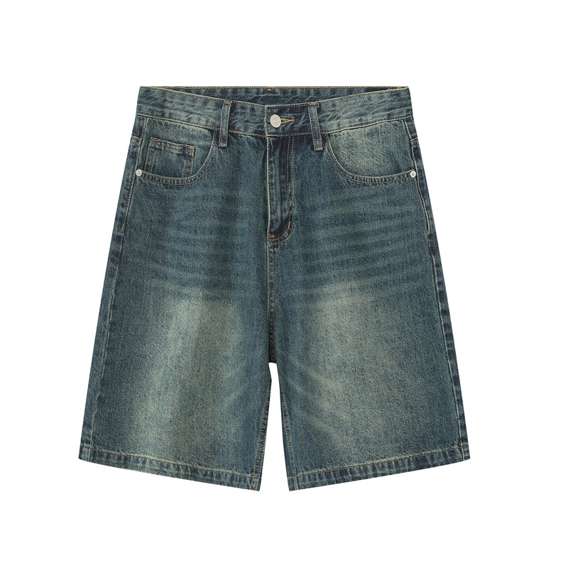 🩳 50% OFF NOW! 👖 Men's Vintage Relaxed Fit Denim Shorts – Premium Washed Denim, Deep Pockets & Streetwear Style ✨
