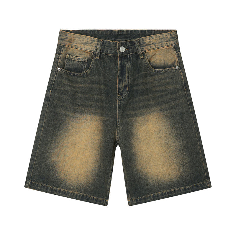 🩳 50% OFF NOW! 👖 Men's Vintage Relaxed Fit Denim Shorts – Premium Washed Denim, Deep Pockets & Streetwear Style ✨