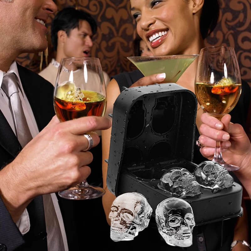 🧊 50% OFF! 💀DIY Silicone Skull Ice Cube Tray – Giant Slow-Melt Skull for Whiskey & Cocktails – Food-Grade & Multi-Use Mold 🥃