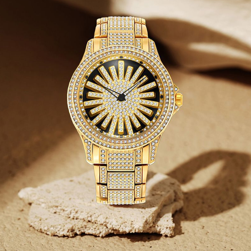 ⌚ LIMITED TIME: 50% OFF! 🔥 Men's Iced-Out Watch with Rotating Dial – Sparkling Crystals, Precise Quartz & Butterfly Clasp ✨