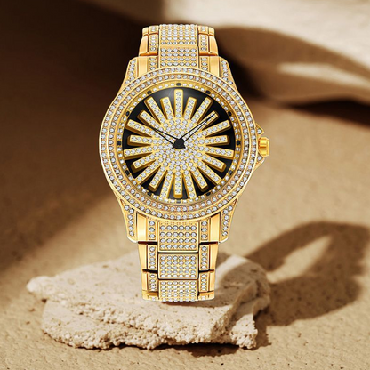⌚ LIMITED TIME: 50% OFF! 🔥 Men's Iced-Out Watch with Rotating Dial – Sparkling Crystals, Precise Quartz & Butterfly Clasp ✨