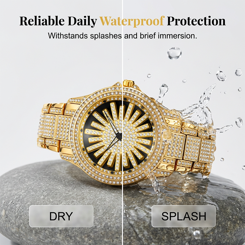 ⌚ LIMITED TIME: 50% OFF! 🔥 Men's Iced-Out Watch with Rotating Dial – Sparkling Crystals, Precise Quartz & Butterfly Clasp ✨