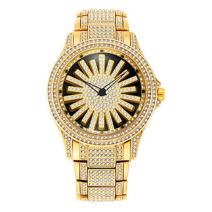 ⌚ LIMITED TIME: 50% OFF! 🔥 Men's Iced-Out Watch with Rotating Dial – Sparkling Crystals, Precise Quartz & Butterfly Clasp ✨