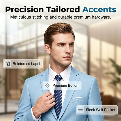📢📢60% OFF !! ⏰Men's 2-Piece Modern Fit Business Suit Set