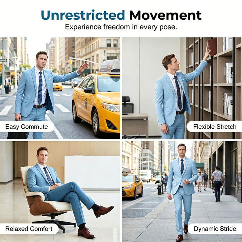 📢📢60% OFF !! ⏰Men's 2-Piece Modern Fit Business Suit Set