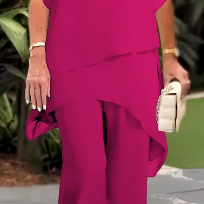 📢📢30% OFF !! ⏰Charming Irregular Top & Wide Leg Pants Set