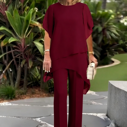 📢📢30% OFF !! ⏰Charming Irregular Top & Wide Leg Pants Set