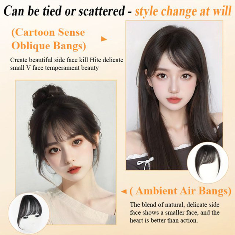 📢📢50% OFF !! ⏰Seamless Clip-on French Bangs Wig