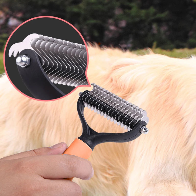 📢📢40% OFF !! ⏰Double-Sided Deshedding Pet Grooming Brush