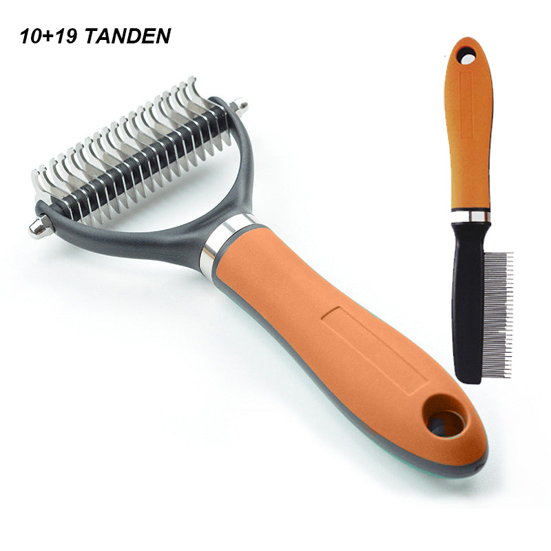 📢📢40% OFF !! ⏰Double-Sided Deshedding Pet Grooming Brush
