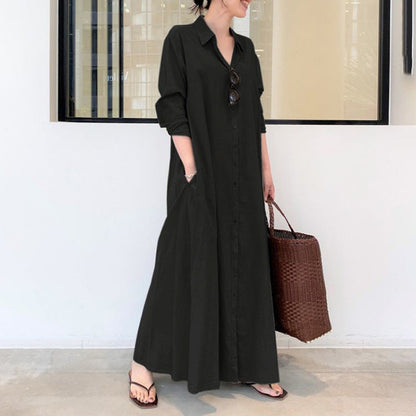 📢📢50% OFF !! ⏰Long-Solid, Simple and Long-Coloured Sleeve Dress