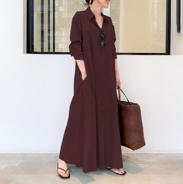 📢📢50% OFF !! ⏰Long-Solid, Simple and Long-Coloured Sleeve Dress