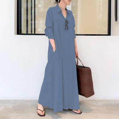 📢📢50% OFF !! ⏰Long-Solid, Simple and Long-Coloured Sleeve Dress