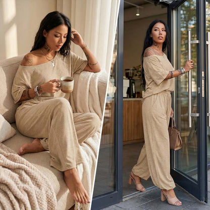🎁2026 New Arrivals 50% OFF💥Women's Off-Shoulder Top & Pants 2-Piece Set