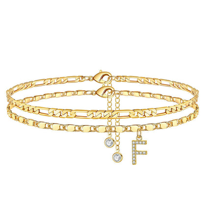 👣 LIMITED TIME 50% OFF! ✨ Layered Gold Ankle Bracelet for Women – Rhinestone, Adjustable, Beach Jewelry 🏖️