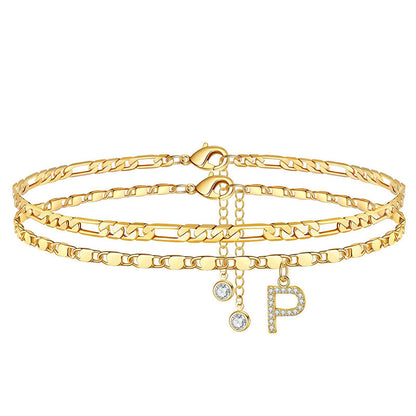 👣 LIMITED TIME 50% OFF! ✨ Layered Gold Ankle Bracelet for Women – Rhinestone, Adjustable, Beach Jewelry 🏖️