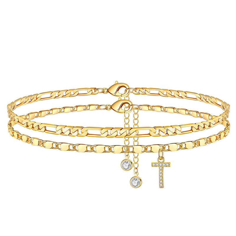 👣 LIMITED TIME 50% OFF! ✨ Layered Gold Ankle Bracelet for Women – Rhinestone, Adjustable, Beach Jewelry 🏖️