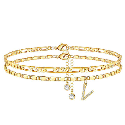 👣 LIMITED TIME 50% OFF! ✨ Layered Gold Ankle Bracelet for Women – Rhinestone, Adjustable, Beach Jewelry 🏖️