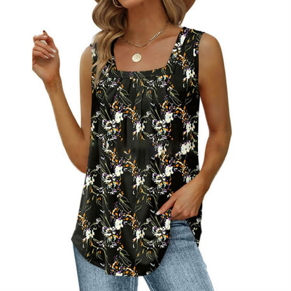 📢📢46% OFF !! ⏰Women's Square Neck Sleeveless Vest T-Shirt
