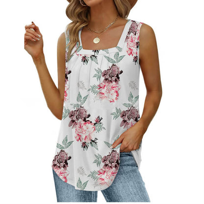 📢📢46% OFF !! ⏰Women's Square Neck Sleeveless Vest T-Shirt