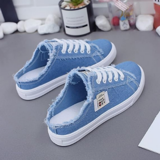 👟 46% OFF NOW! 👖 Women's Denim Mule Trainers – Easy Slip-On, Comfortable Sole & Perfect for a Casual Summer Look ☀️