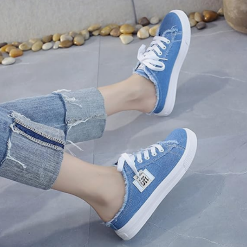 👟 46% OFF NOW! 👖 Women's Denim Mule Trainers – Easy Slip-On, Comfortable Sole & Perfect for a Casual Summer Look ☀️