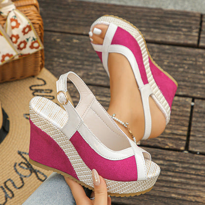👡 50% OFF NOW! 🌸 Women's Peep-Toe Wedge Sandals – Platform & Anti-Slip Sole 🌿