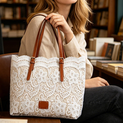 🌸 LIMITED-TIME 50% OFF! 👛 Vintage Lace Shoulder Bag – Elegant, Spacious, Adjustable Strap 💼