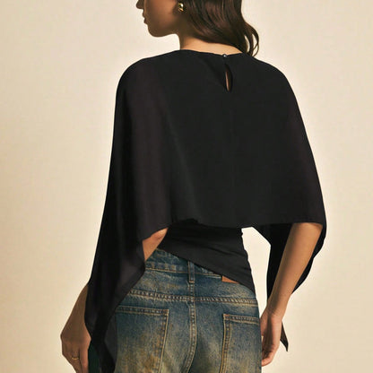 📢📢50% OFF !! ⏰Women's Elegant Chiffon Cape Sleeve Top