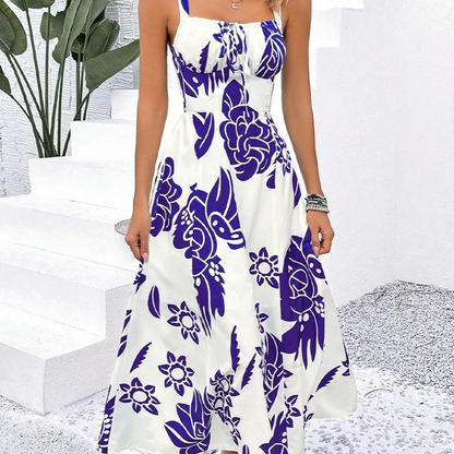 📢📢48% OFF !! ⏰Women's Floral Print Spaghetti Strap Dress🌿👗