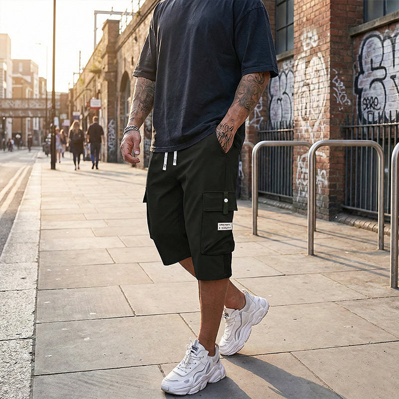 🩳 LIMITED-TIME 50% OFF! ✨ Men's Cargo Capri Pants – Lightweight, Multi-Pocket, Drawstring Waist 🏃‍♂️