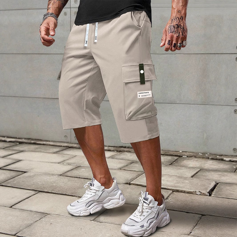 🩳 LIMITED-TIME 50% OFF! ✨ Men's Cargo Capri Pants – Lightweight, Multi-Pocket, Drawstring Waist 🏃‍♂️