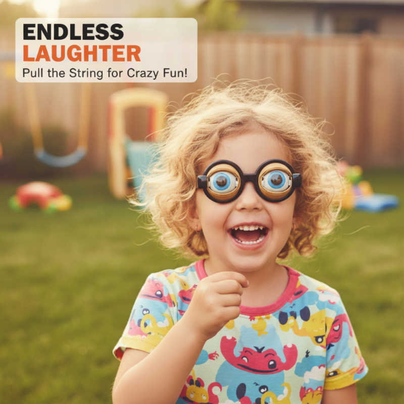 🔥Buy 1 Get 1 Free！！🔥Kids Pull-String Blinking Crazy Glasses
