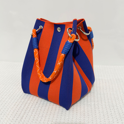 👜 LIMITED-TIME 50% OFF! ✨ Striped Knit Bucket Bag – Handwoven, Rope Handle, Spacious ✨