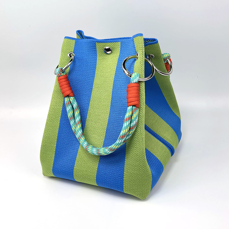 👜 LIMITED-TIME 50% OFF! ✨ Striped Knit Bucket Bag – Handwoven, Rope Handle, Spacious ✨