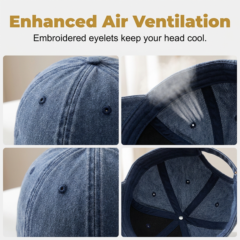 🧢 LIMITED-TIME 50% OFF! ✨ Washed Denim Baseball Cap – Stylish, Embroidered, Adjustable ✨