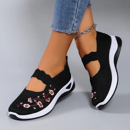 👟 LIMITED-TIME 50% OFF! ✨ Knitted Cloth Shoes – Soft Sole, Hook-Loop, Floral Embroidery ✨