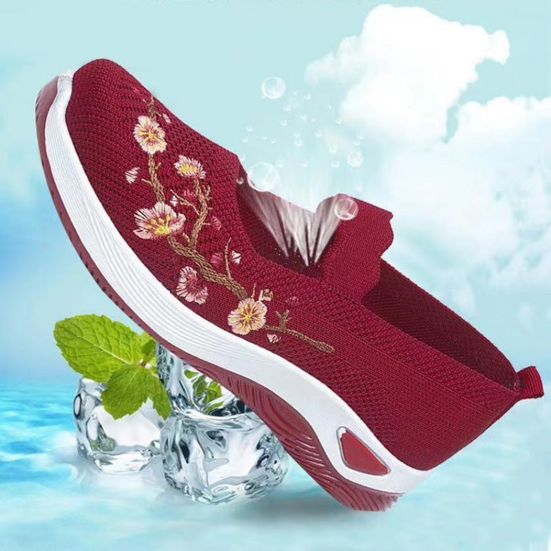 👟 LIMITED-TIME 50% OFF! ✨ Knitted Cloth Shoes – Soft Sole, Hook-Loop, Floral Embroidery ✨