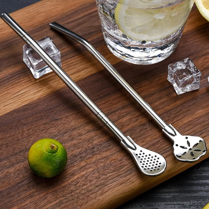 304 Stainless Steel 2-in-1 Straw Spoon – Drink Straw & Stirring Spoon Combo, Detachable Design & Eco-Friendly Reusable ✨