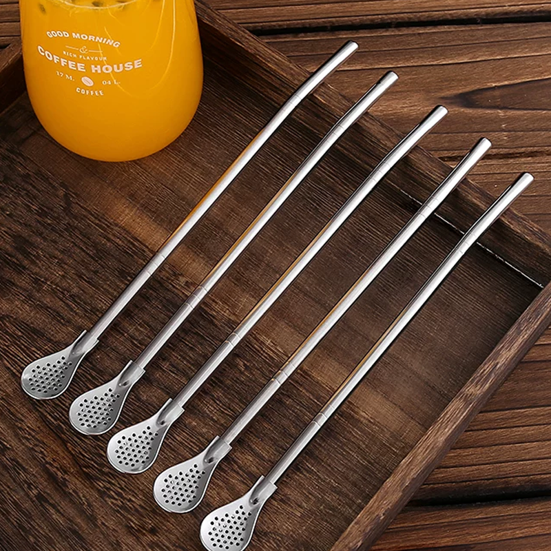 304 Stainless Steel 2-in-1 Straw Spoon – Drink Straw & Stirring Spoon Combo, Detachable Design & Eco-Friendly Reusable ✨