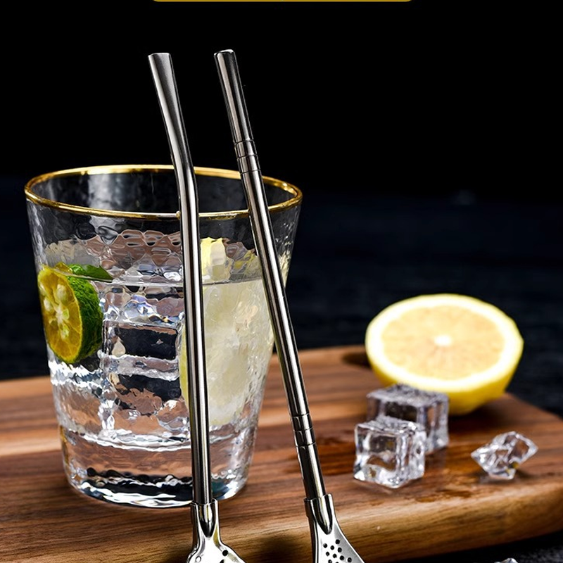 304 Stainless Steel 2-in-1 Straw Spoon – Drink Straw & Stirring Spoon Combo, Detachable Design & Eco-Friendly Reusable ✨