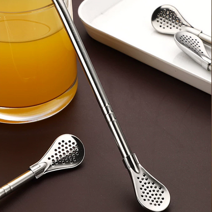 304 Stainless Steel 2-in-1 Straw Spoon – Drink Straw & Stirring Spoon Combo, Detachable Design & Eco-Friendly Reusable ✨