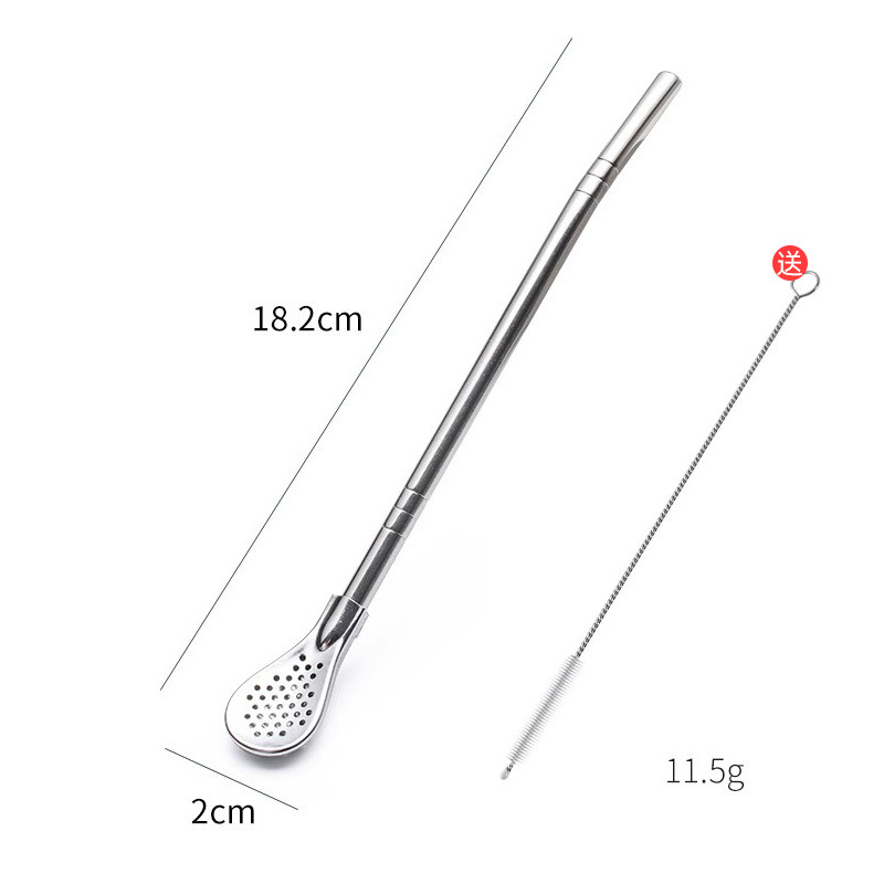 304 Stainless Steel 2-in-1 Straw Spoon – Drink Straw & Stirring Spoon Combo, Detachable Design & Eco-Friendly Reusable ✨